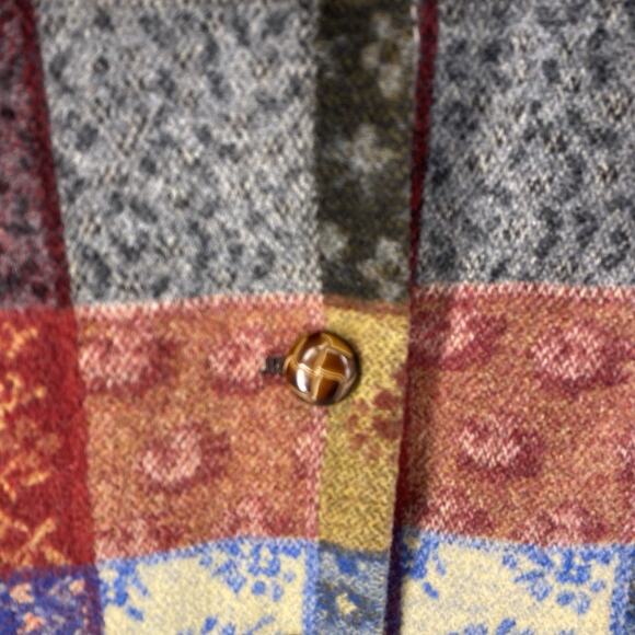 Vintage 90s J.L. Colebrook Wool Blend Patchwork Plaid Blazer Jacket Lined Sz M - Picture 6 of 10